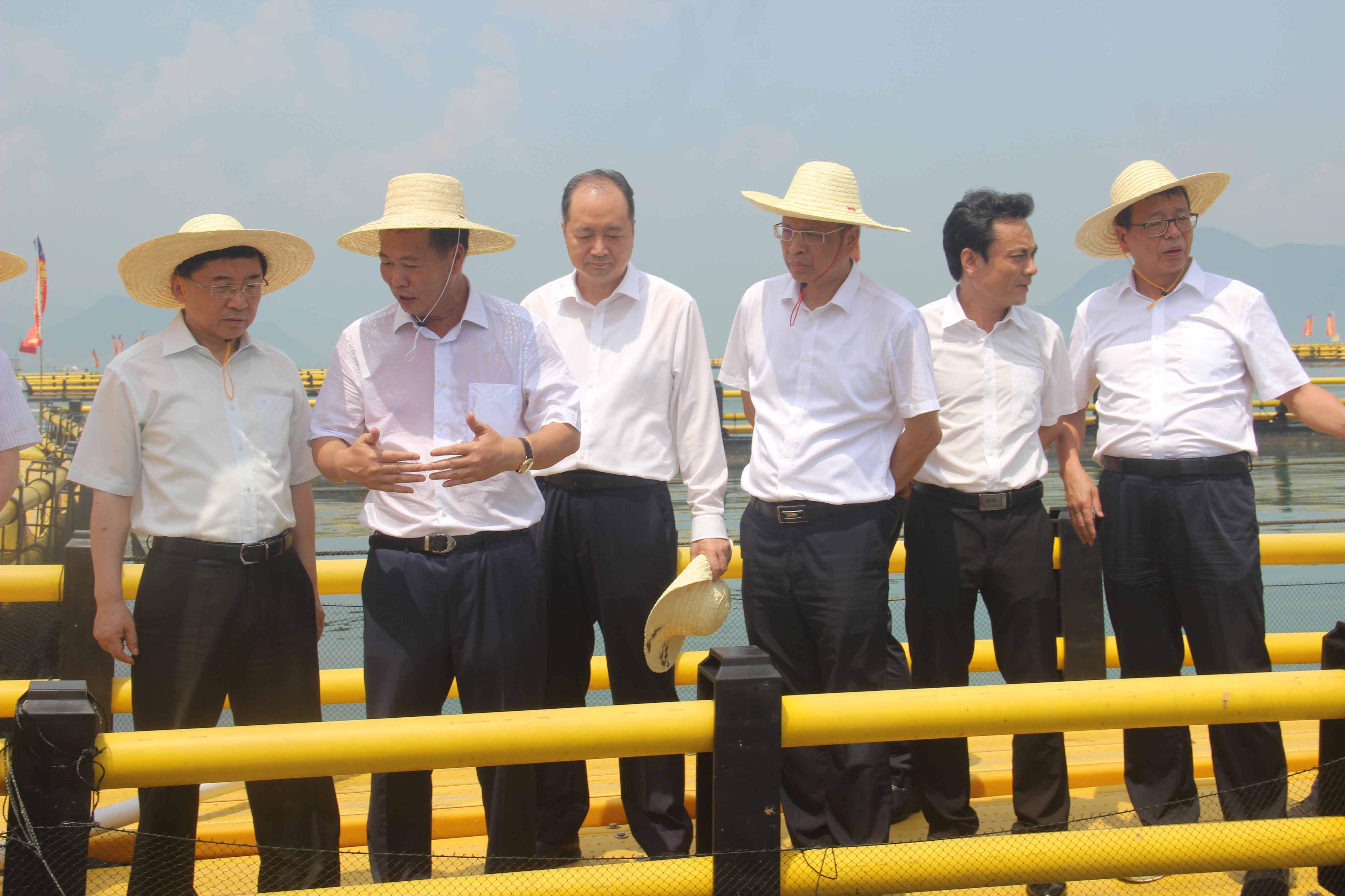 省委書記于偉國蒞臨我司“深水抗風(fēng)浪塑膠環(huán)保網(wǎng)箱”養(yǎng)殖基地視察